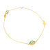 Silver gold-plated bracelet with eye and cross