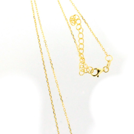 Silver gold-plated necklace with green zircons