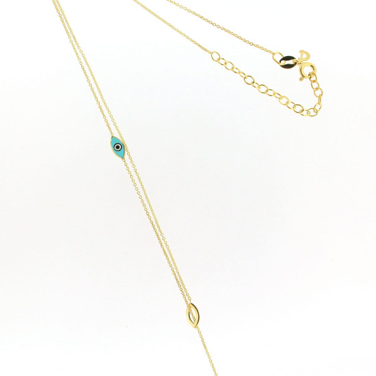 Silver gold-plated necklace with eyes