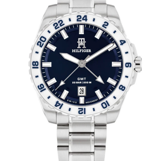 Tommy Hilfiger Ρολόι Μπαταρίας με Ασημί Ατσάλινο Μπρασελέ