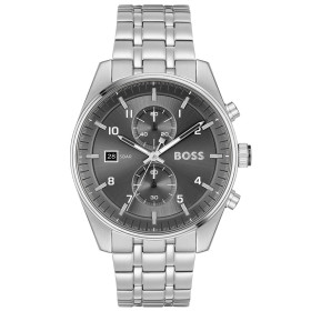 Hugo Boss Ρολόι Χρονογράφος Μπαταρίας με Ασημί Ατσάλινο Μπρασελέ